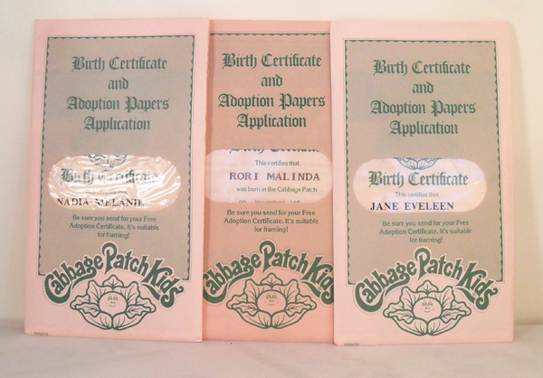 custom cabbage patch birth certificate